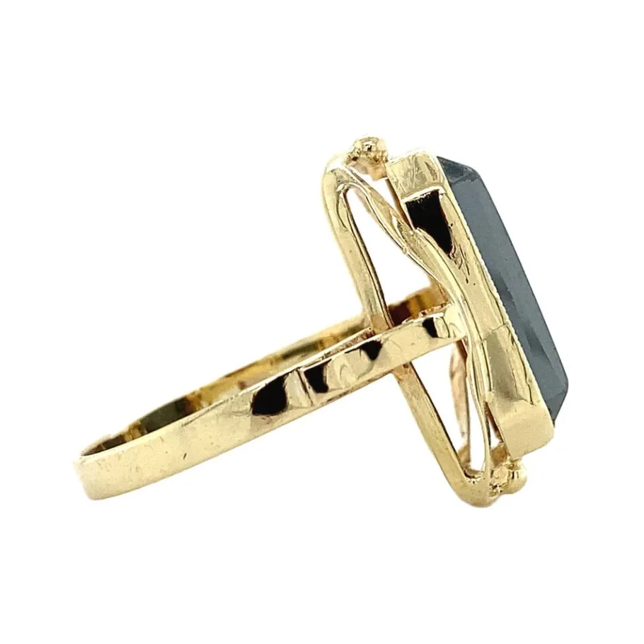 gold_ring_with_hematite___3-4.webp Gold ring with hematite 14 krt>Vintage Jewellery Outlet