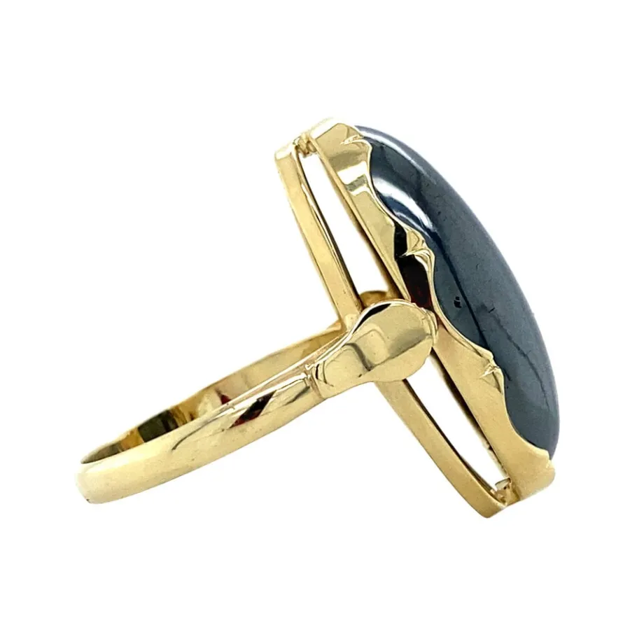 gold_ring_with_hematite___3.webp Gold ring with hematite 14 krt>Vintage Jewellery Fashion