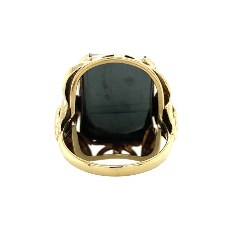 gold_ring_with_hematite___4-2.webp Gold ring with hematite 14 krt>Vintage Jewellery Clearance