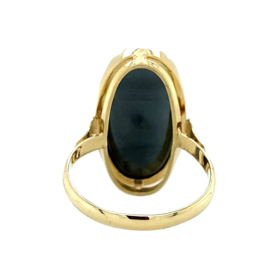 gold_ring_with_hematite___4.webp Gold ring with hematite 14 krt>Vintage Jewellery Fashion