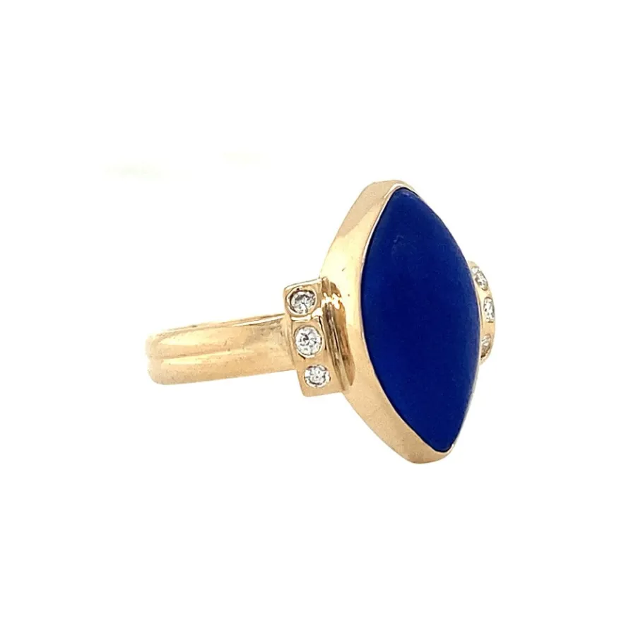 gold_ring_with_lapis_lazu_2.webp Gold ring with lapis lazuli and diamonds 14 krt>Vintage Jewellery Fashion