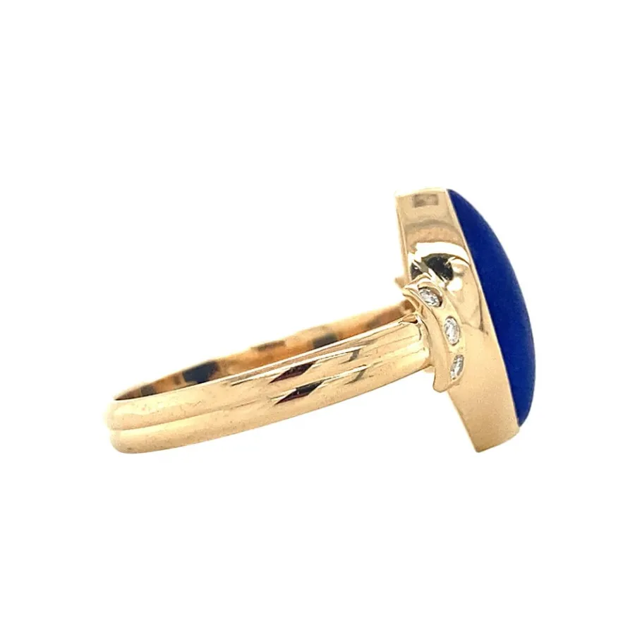 gold_ring_with_lapis_lazu_3.webp Gold ring with lapis lazuli and diamonds 14 krt>Vintage Jewellery Fashion