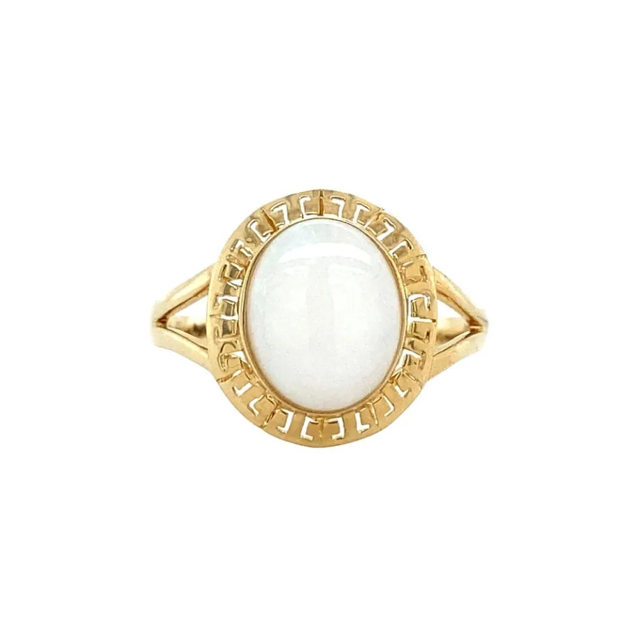 Gold ring with opal 14 krt>Vintage Jewellery Clearance