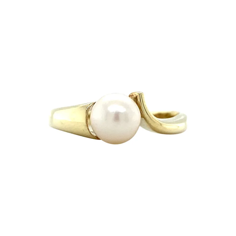 Gold ring with pearl 14 krt>Vintage Jewellery Sale