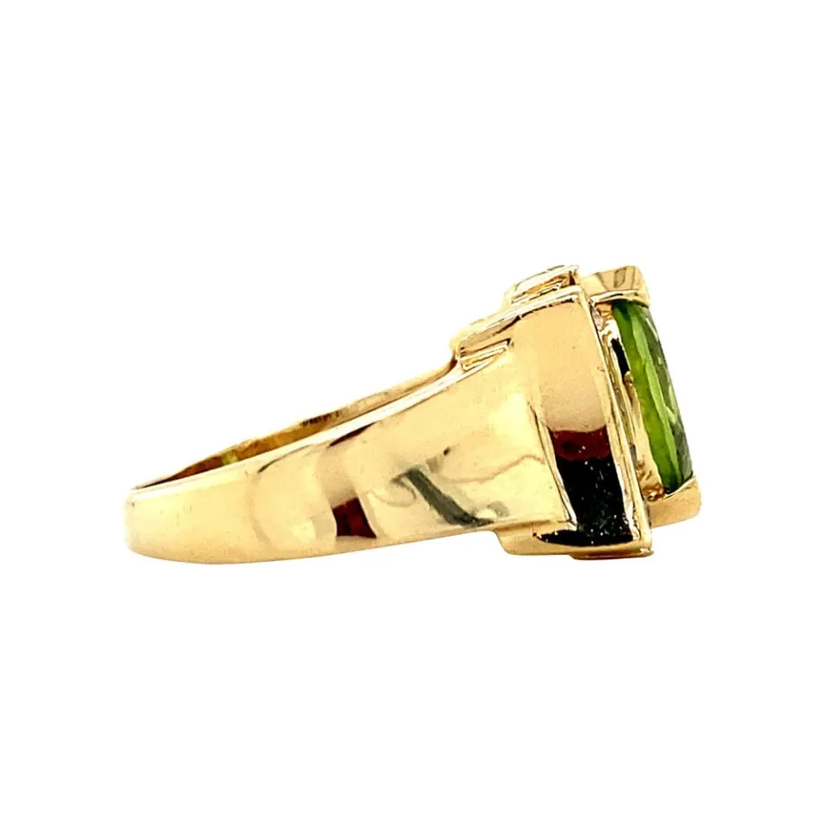 gold_ring_with_peridote_a_3.webp Gold ring with peridote and diamonds 14 krt>Vintage Jewellery Discount