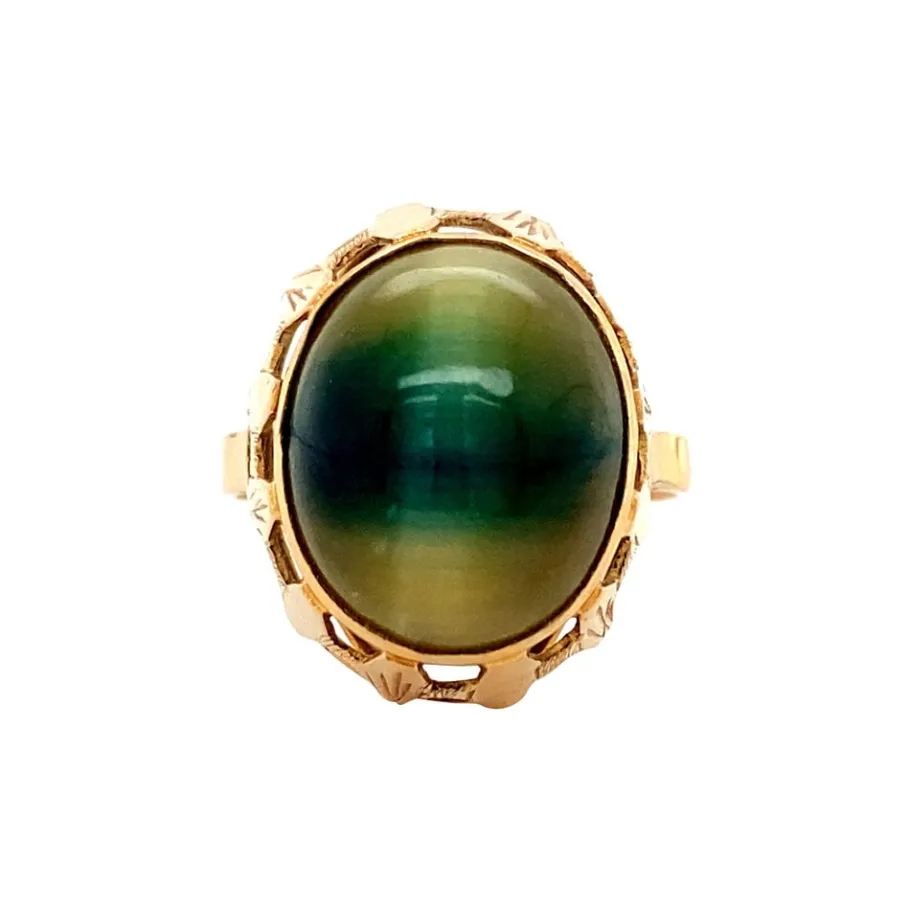 Gold ring with quartz 18 krt>Vintage Jewellery Best