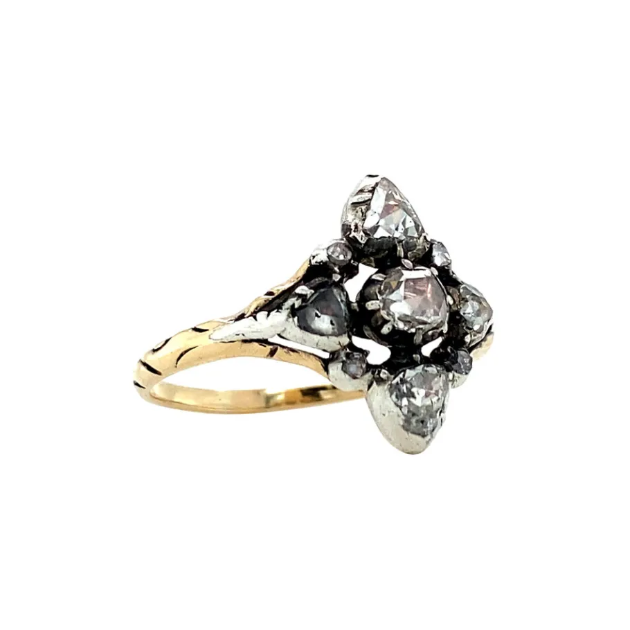gold_ring_with_rose_diamo_2-6.webp Gold ring with rose diamond 14 krtt/925>Vintage Jewellery Outlet