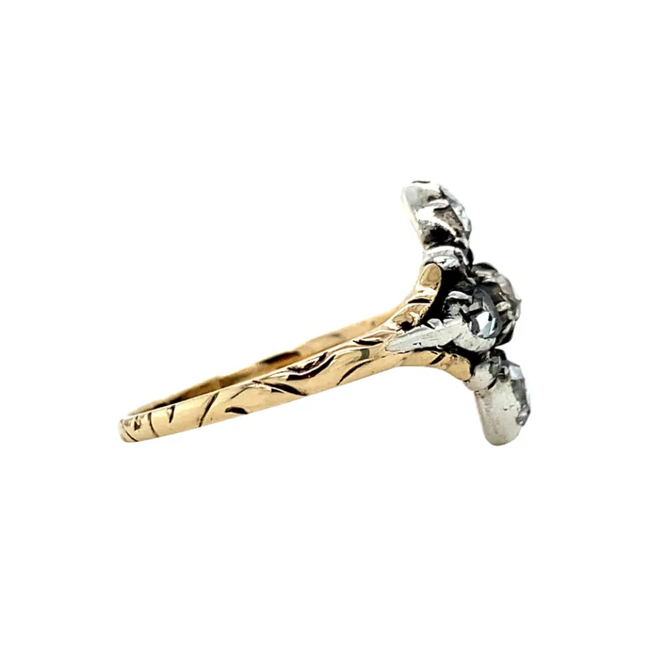 gold_ring_with_rose_diamo_3-6.webp Gold ring with rose diamond 14 krtt/925>Vintage Jewellery Outlet