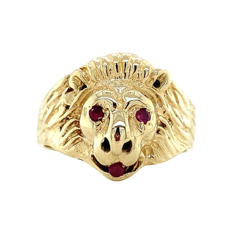 Gold ring with ruby 14 krt>Vintage Jewellery Sale