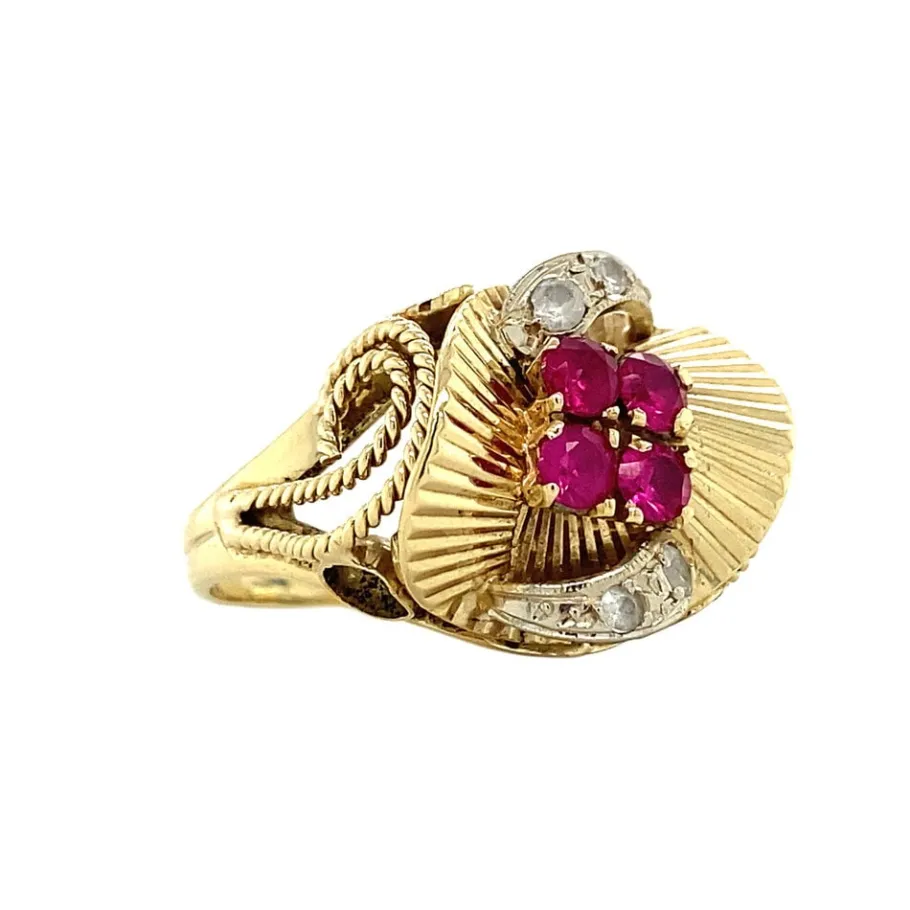 gold_ring_with_ruby_and_z_2.webp Gold ring with ruby and zirconia 14 krt>Vintage Jewellery Discount
