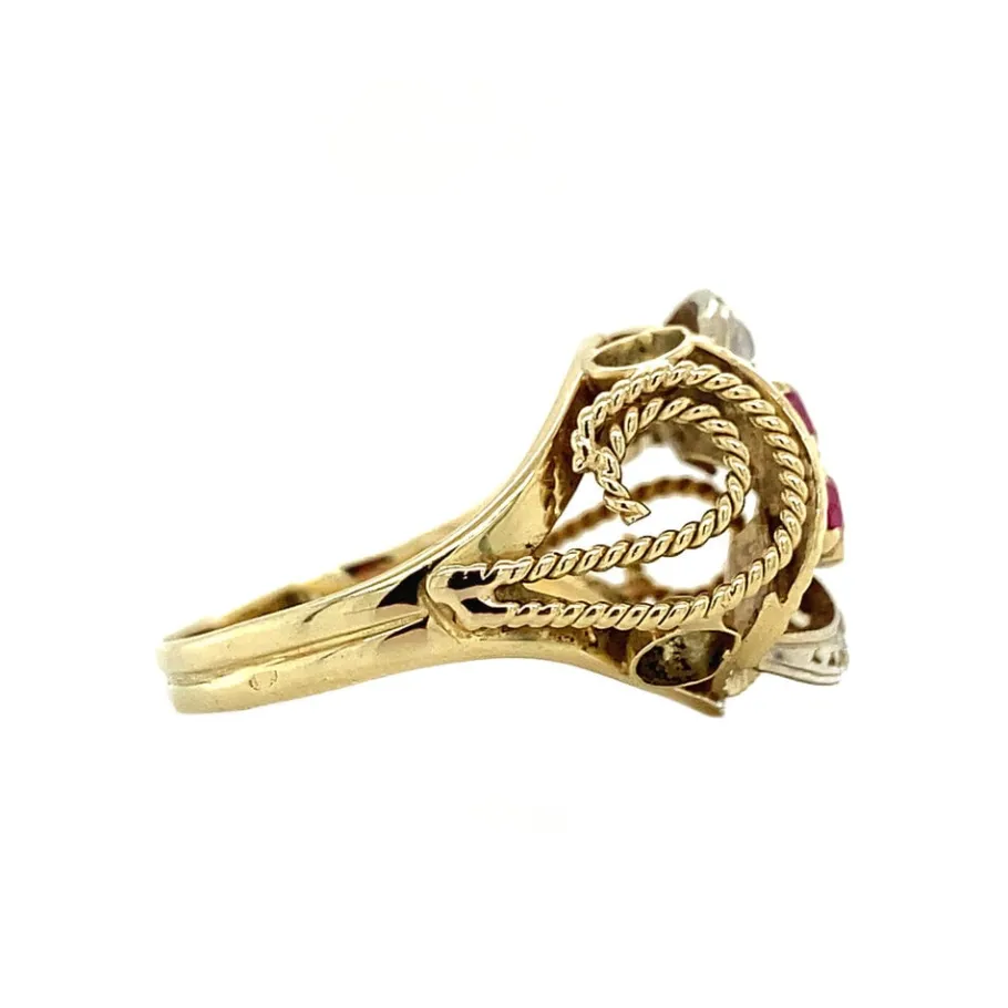 gold_ring_with_ruby_and_z_3.webp Gold ring with ruby and zirconia 14 krt>Vintage Jewellery Discount