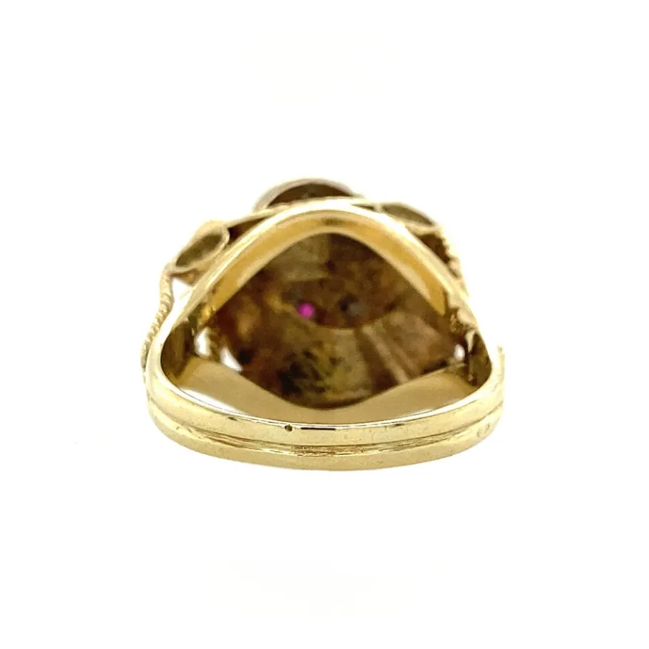 gold_ring_with_ruby_and_z_4.webp Gold ring with ruby and zirconia 14 krt>Vintage Jewellery Discount