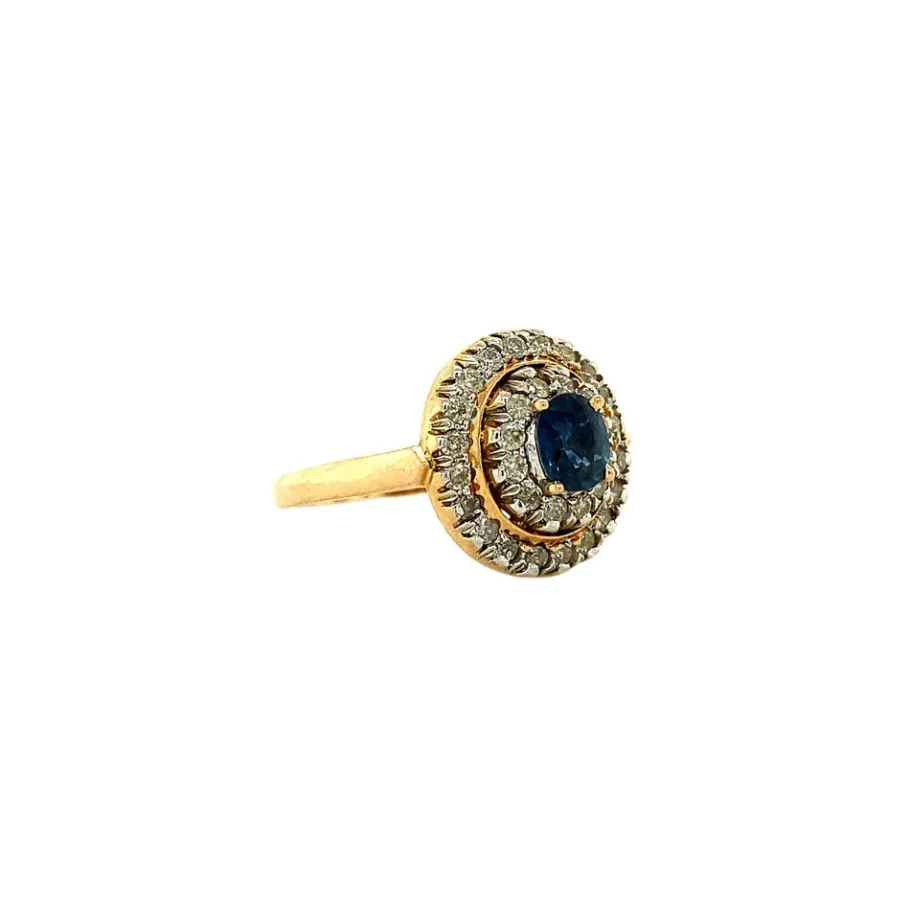 gold_ring_with_sapphire_a_2-11.webp Gold ring with sapphire and diamond 18 krt>Vintage Jewellery Clearance