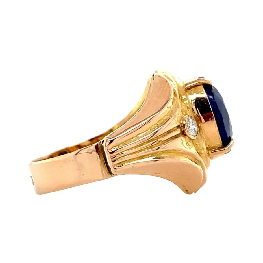 gold_ring_with_sapphire_a_3-5.webp Gold ring with sapphire and diamond 14 krt>Vintage Jewellery New