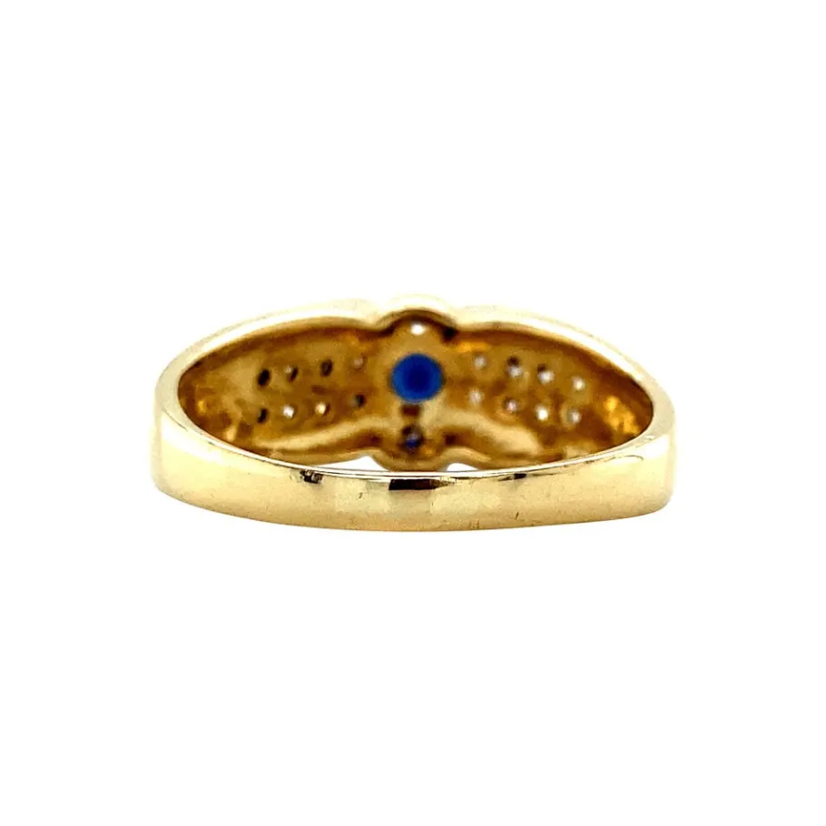 gold_ring_with_sapphire_a_4-1.webp Gold ring with sapphire and zirconia 14 krt>Vintage Jewellery Clearance