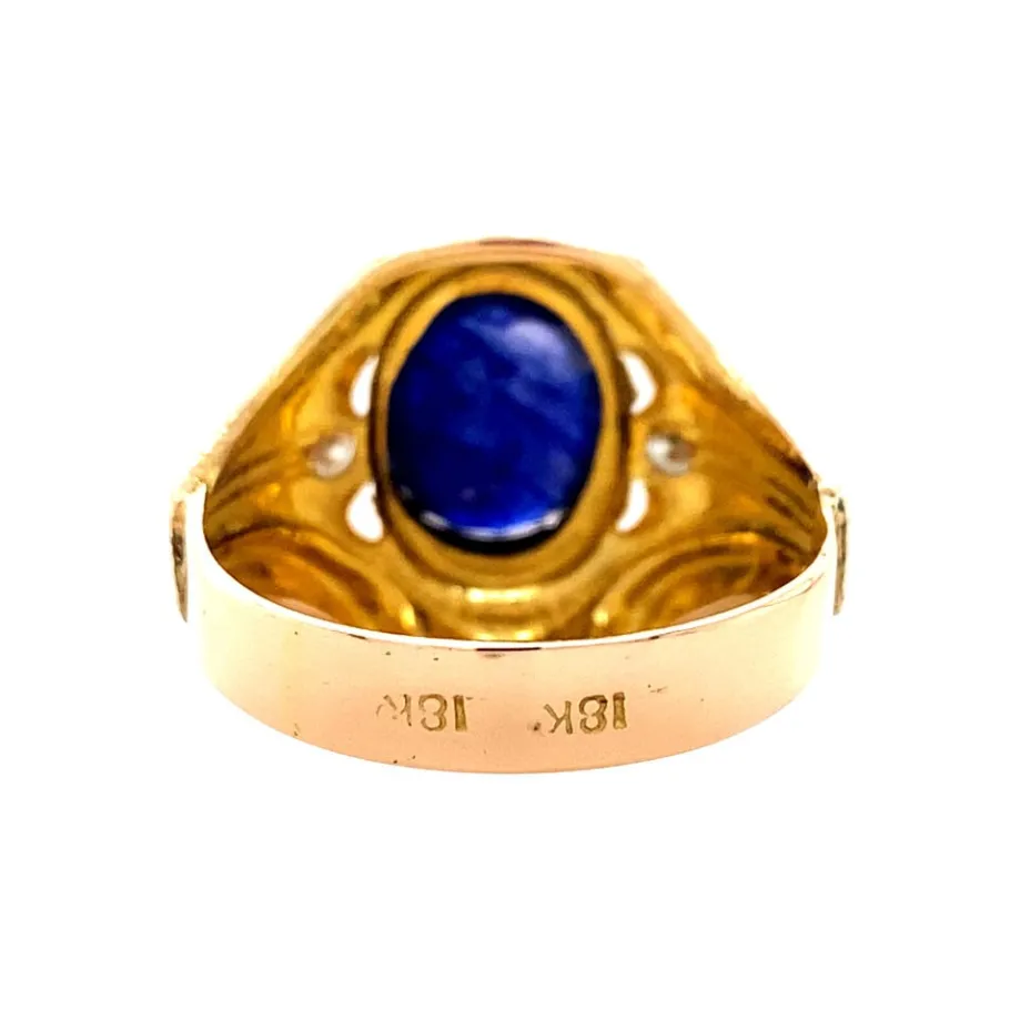 gold_ring_with_sapphire_a_4-5.webp Gold ring with sapphire and diamond 14 krt>Vintage Jewellery New