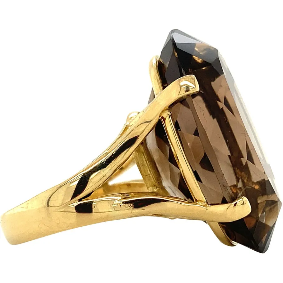gold_ring_with_smoky_topa_3.webp Gold ring with smoky topaz 14 krt>Vintage Jewellery Online