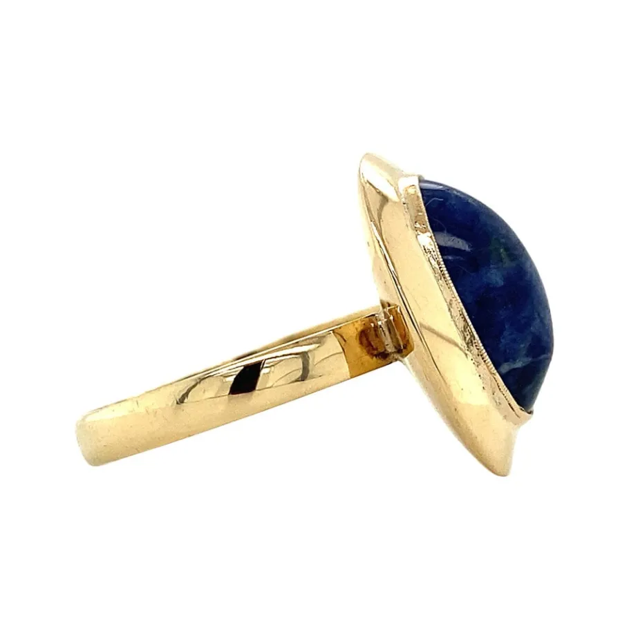 gold_ring_with_sodalite___3.webp Gold ring with sodalite 14 krt>Vintage Jewellery Discount