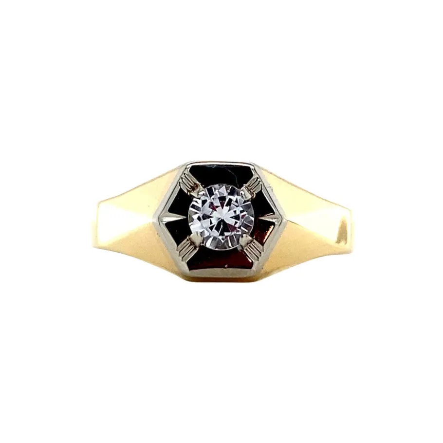 Gold ring with spinel 14 krt>Vintage Jewellery Outlet