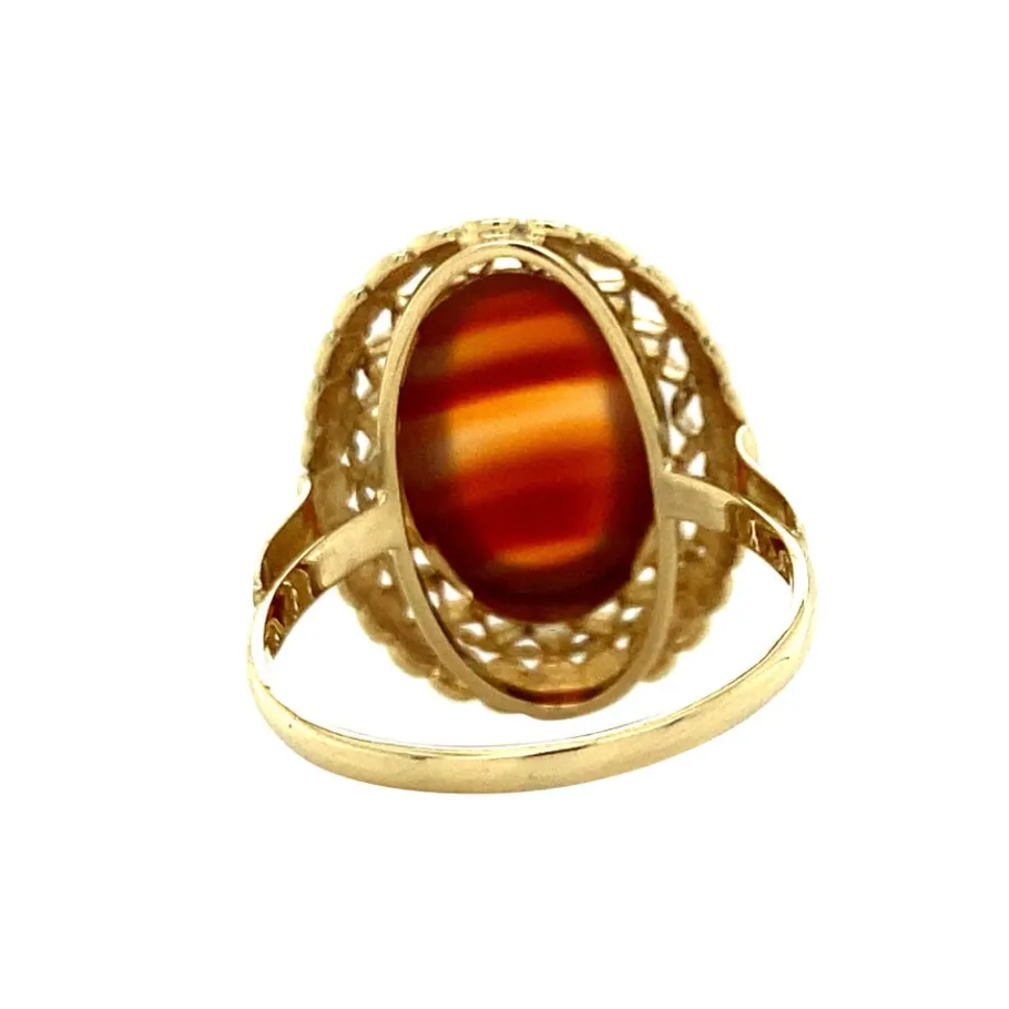gold_ring_with_stripe_aga_4.webp Gold ring with stripe agate 14 krt>Vintage Jewellery Best