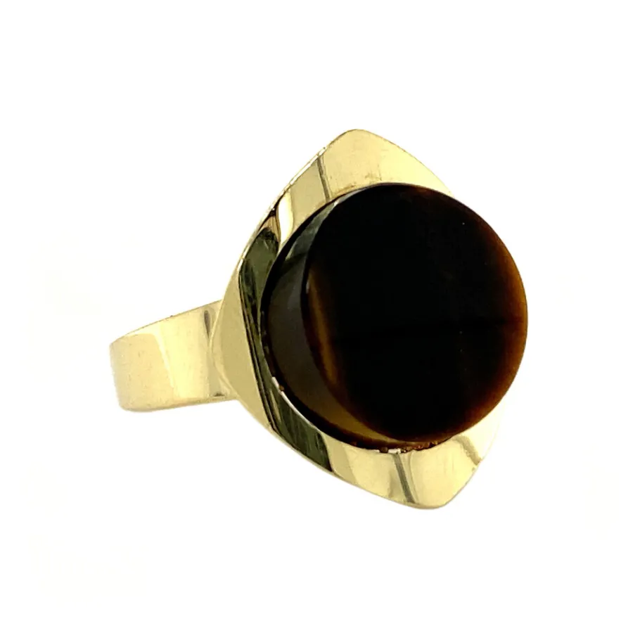 gold_ring_with_tiger_eye__2-2.webp Gold ring with tiger eye 14 krt>Vintage Jewellery Online