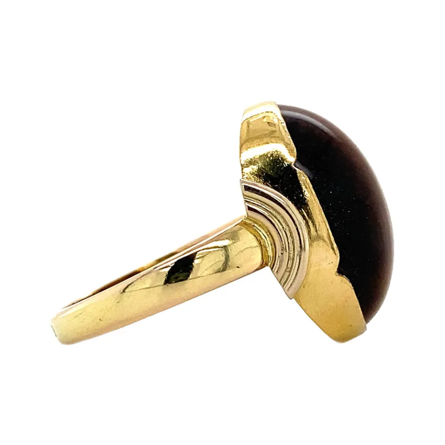 gold_ring_with_tiger_eye__3-3.webp Gold ring with tiger eye 14 krt>Vintage Jewellery Online