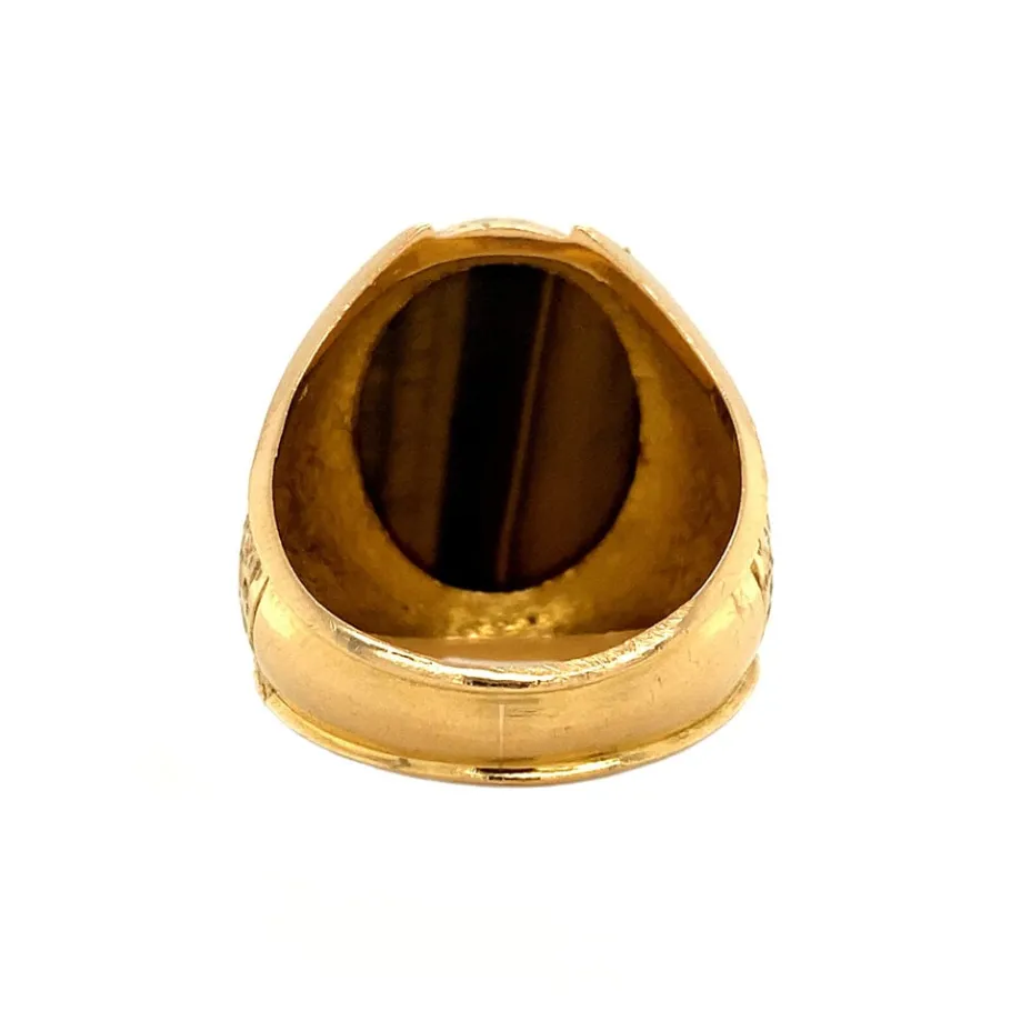 gold_ring_with_tiger_eye__4-1.webp Gold ring with tiger eye 20 krt>Vintage Jewellery Online