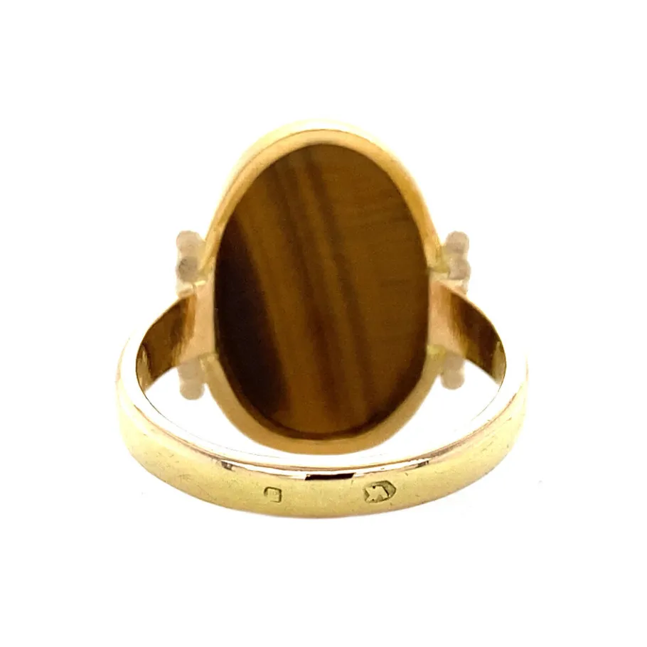 gold_ring_with_tiger_eye__4-3.webp Gold ring with tiger eye 14 krt>Vintage Jewellery Online