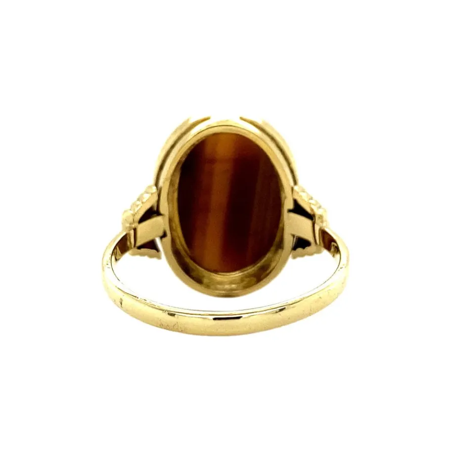 gold_ring_with_tiger_eye__4.webp Gold ring with tiger eye 18 krt>Vintage Jewellery New