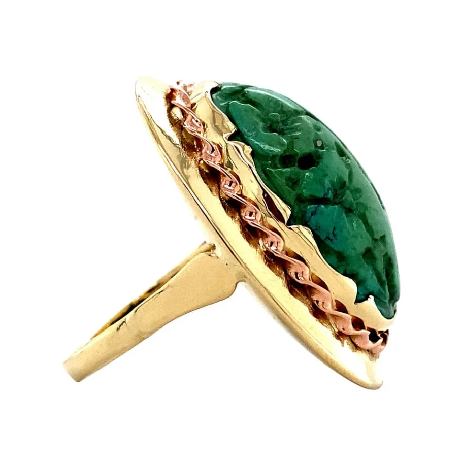 gold_ring_with_turquoise__3-1.webp Gold ring with turquoise 14 krt>Vintage Jewellery Online