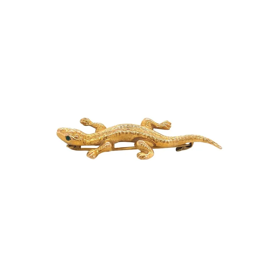 gold_salamander_brooch_wi_2.webp Gold salamander brooch with colour stone 14 krt>Vintage Jewellery Clearance