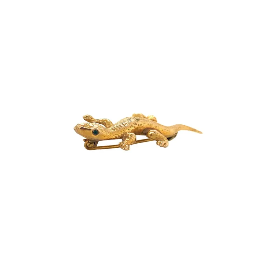 gold_salamander_brooch_wi_3.webp Gold salamander brooch with colour stone 14 krt>Vintage Jewellery Clearance