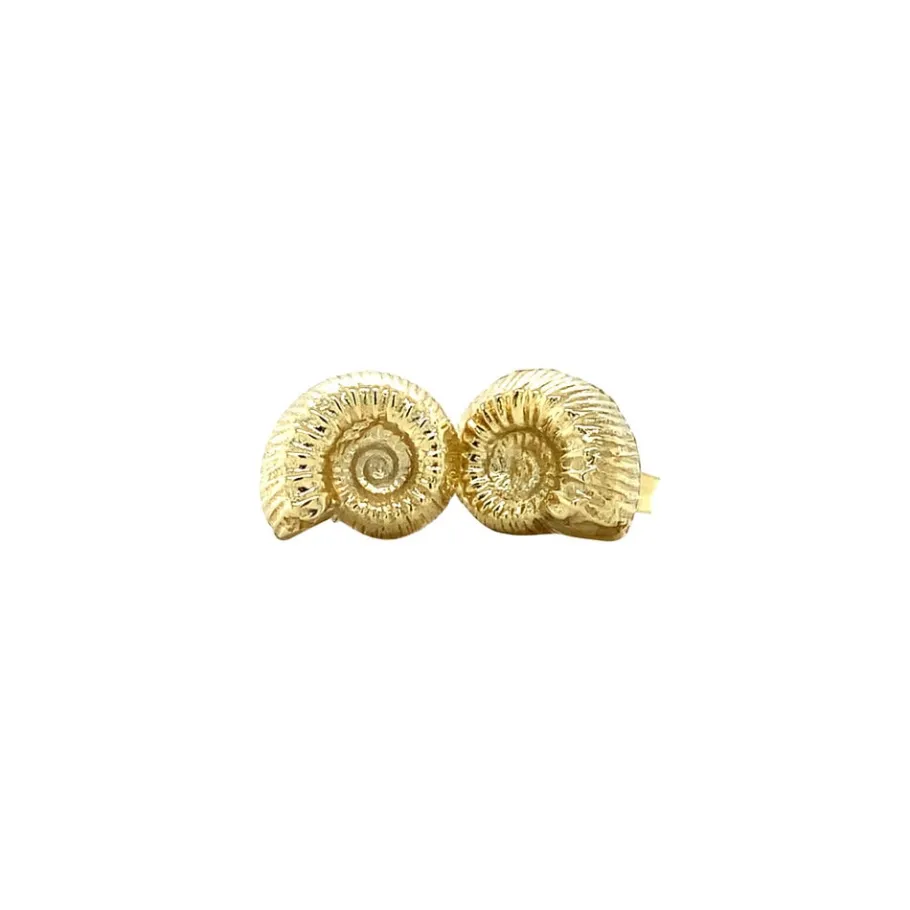Gold shell ear studs 14 krt>Vintage Jewellery Outlet