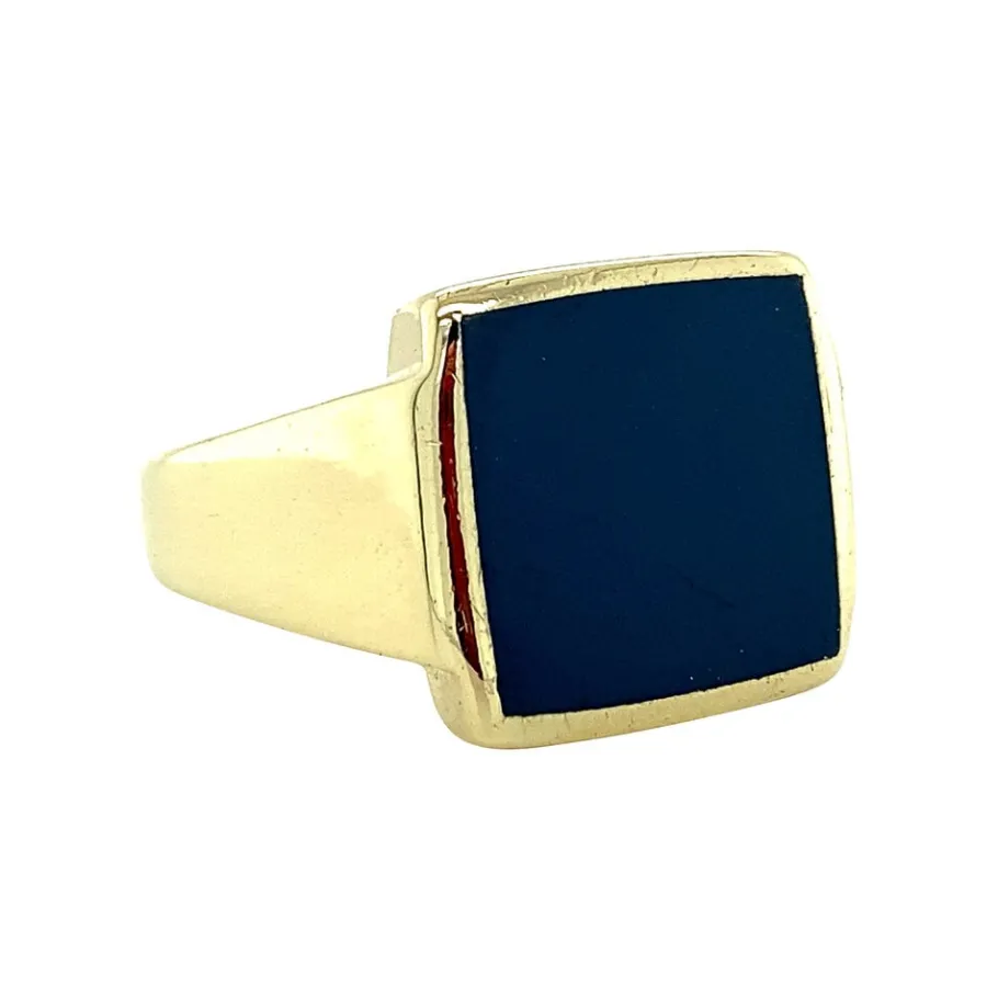 gold_signet_ring_with_blu_2-2.webp Gold signet ring with blue layer stone 14 krt>Vintage Jewellery Hot