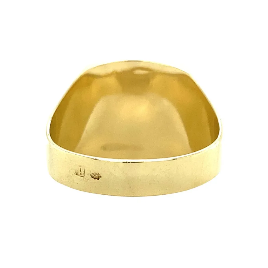 gold_signet_ring_with_blu_4.webp Gold signet ring with blue layer stone 14 krt>Vintage Jewellery Discount