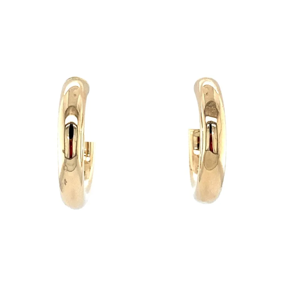 Gold smooth earrings 14 krt>Vintage Jewellery Discount