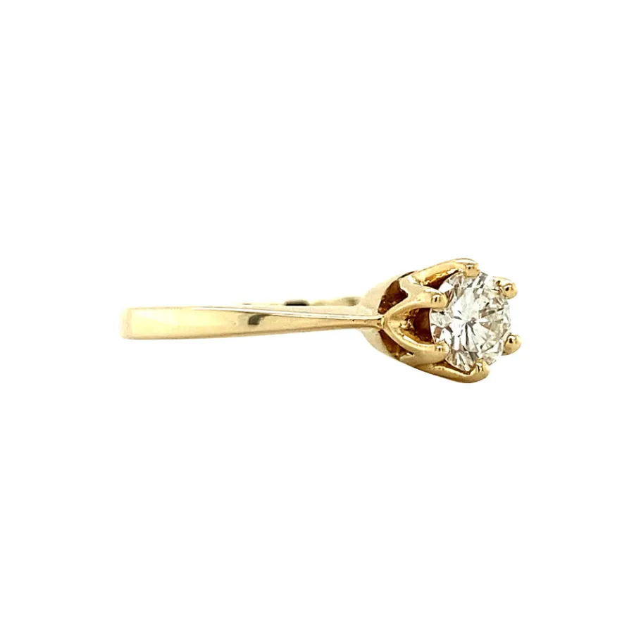gold_solitaire_ring_with__2-1.webp Gold solitaire ring with diamonds 14 krt>Vintage Jewellery New