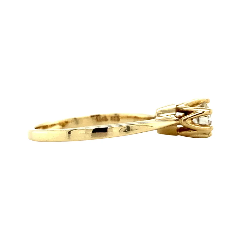 gold_solitaire_ring_with__3-1.webp Gold solitaire ring with diamonds 14 krt>Vintage Jewellery New