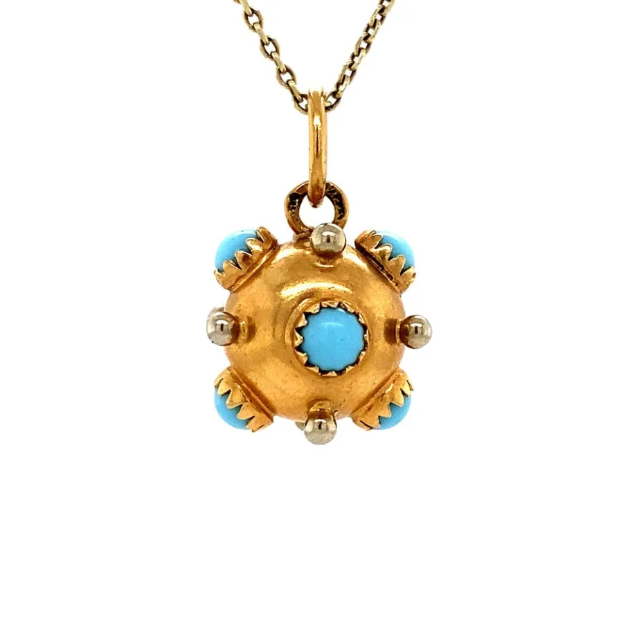 gold_sputnik_pendant_with_4.webp Gold Sputnik pendant with colour stone 18 krt>Vintage Jewellery New