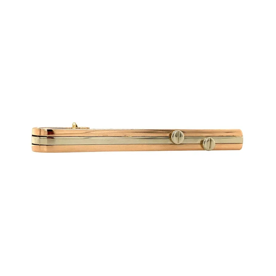 Gold tie pin brooch 18 krt>Vintage Jewellery Outlet