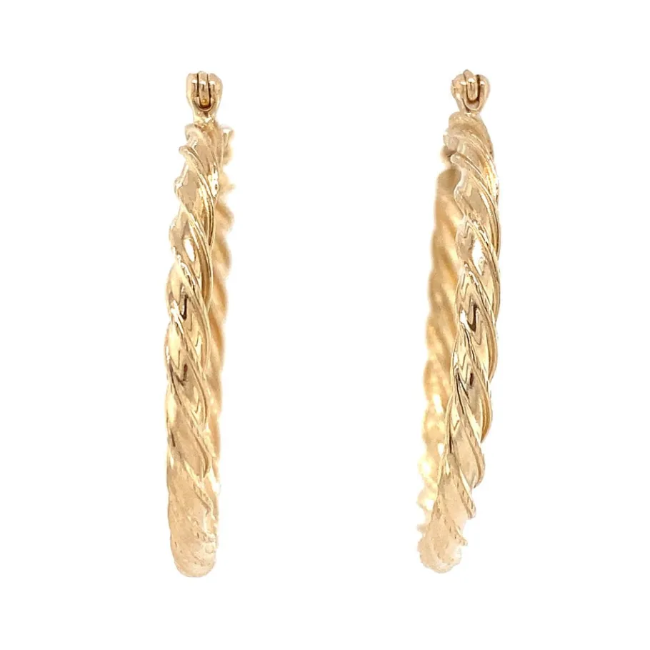 Gold twisted earrings 14 krt>Vintage Jewellery Sale