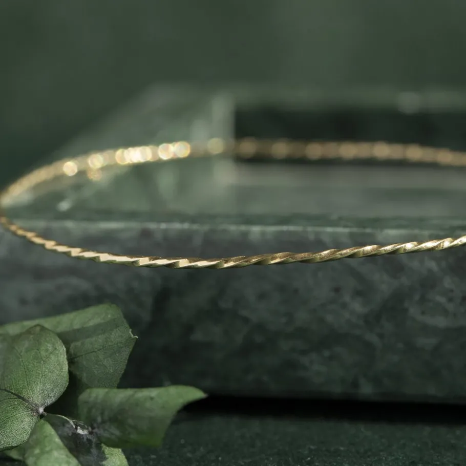 Gold twisted tinkle bracelet 14 krt>Vintage Jewellery Clearance