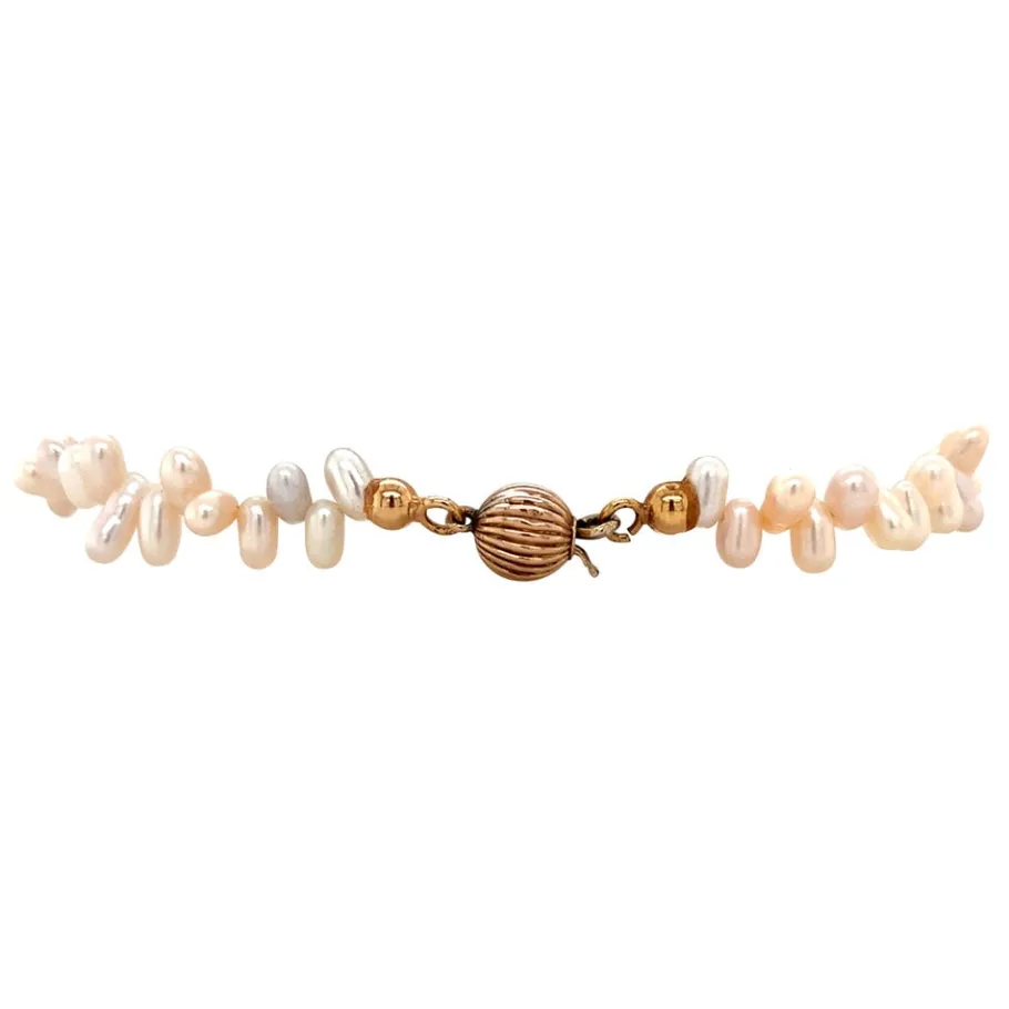 Pearl bracelet with gold clasp 14 krt>Vintage Jewellery Best