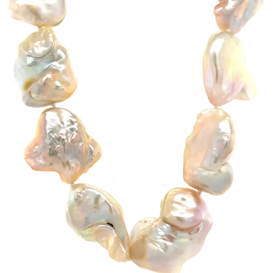 Pearl necklace with gold clasp 14 krt>Vintage Jewellery Clearance