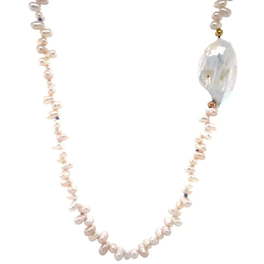 Pearl necklace with gold clasp 14 krt>Vintage Jewellery Best