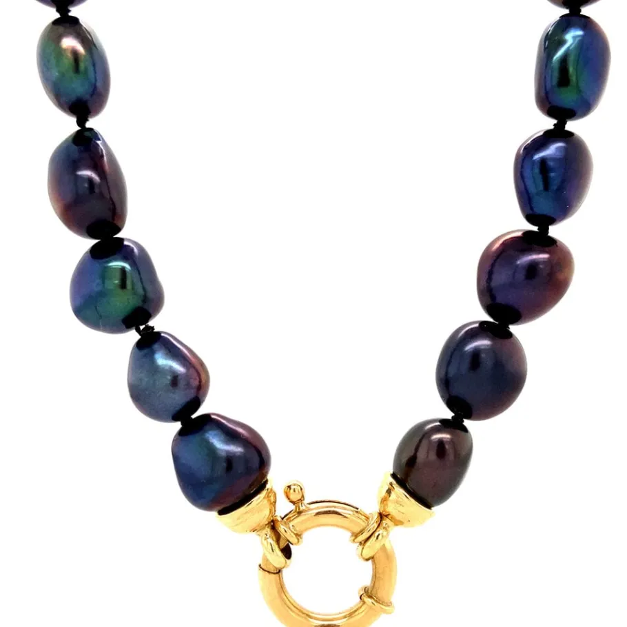 Pearl necklace with gold clasp 14 krt>Vintage Jewellery Sale