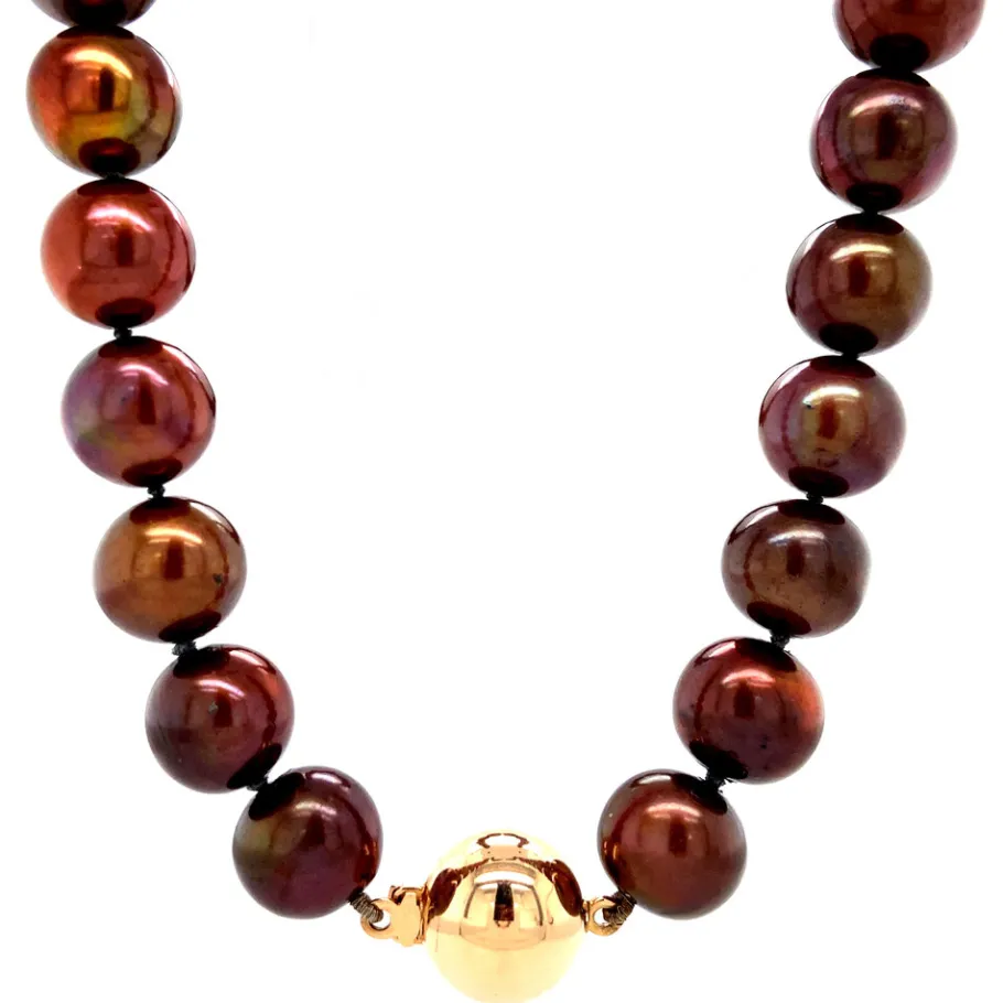 Pearl necklace with gold clasp 14 krt>Vintage Jewellery Hot