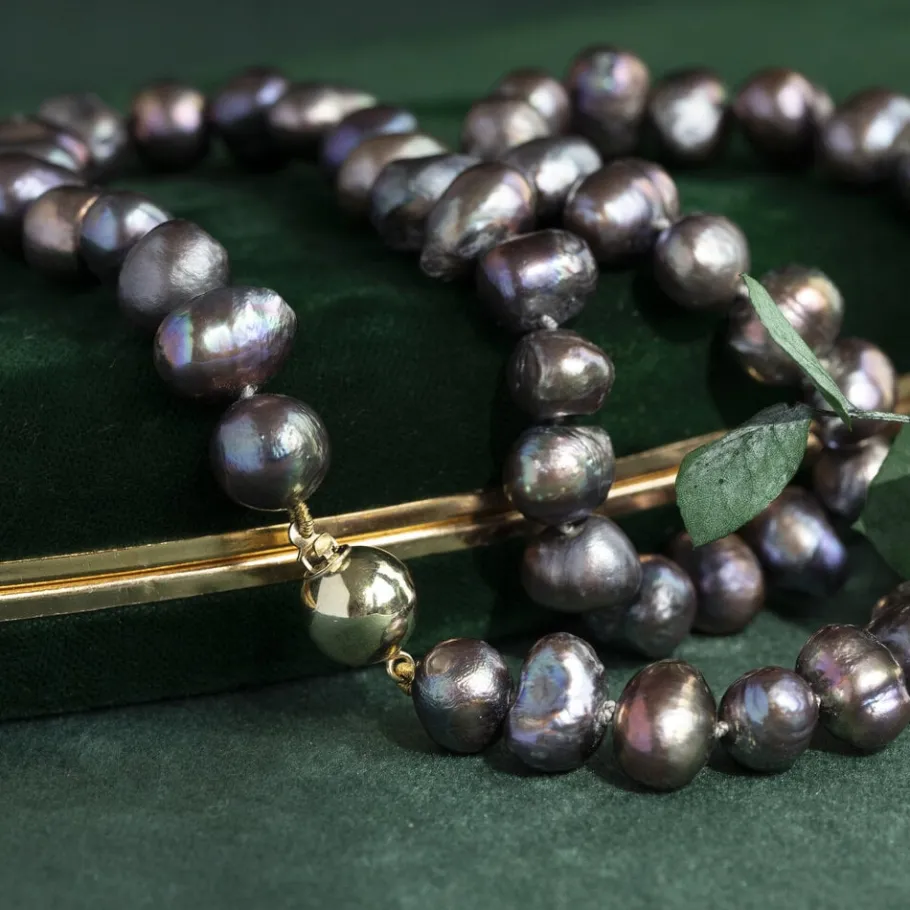 Pearl necklace with gold clasp 14 krt>Vintage Jewellery Discount