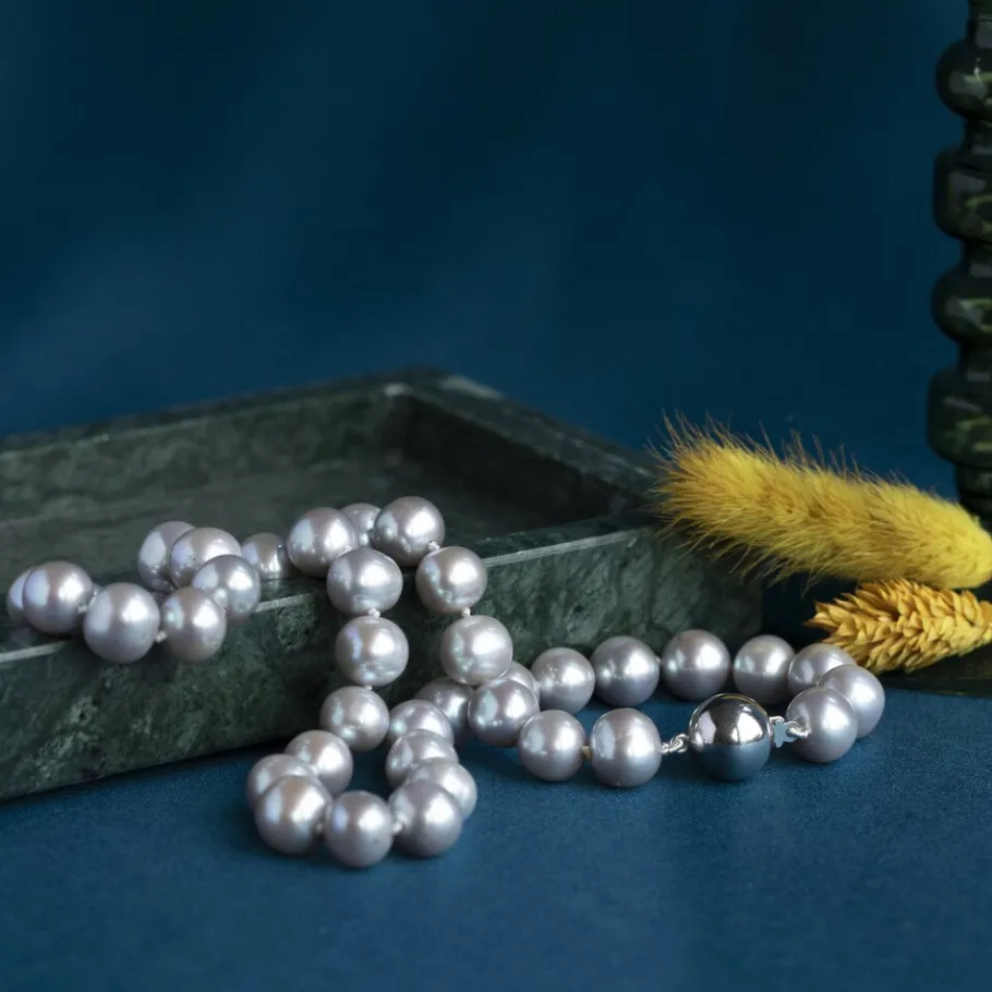 Pearl necklace with silver clasp 925>Vintage Jewellery Hot