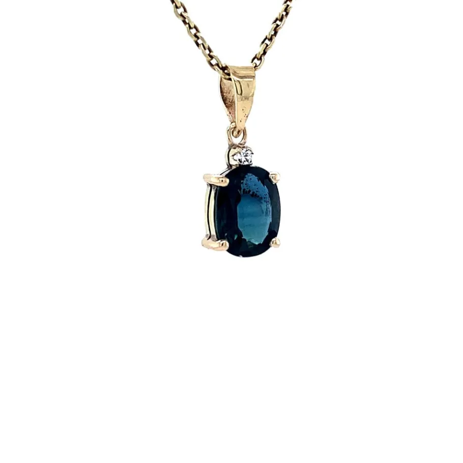pendant_with_sapphire__kr_2.webp Pendant with sapphire 10 krt>Vintage Jewellery New